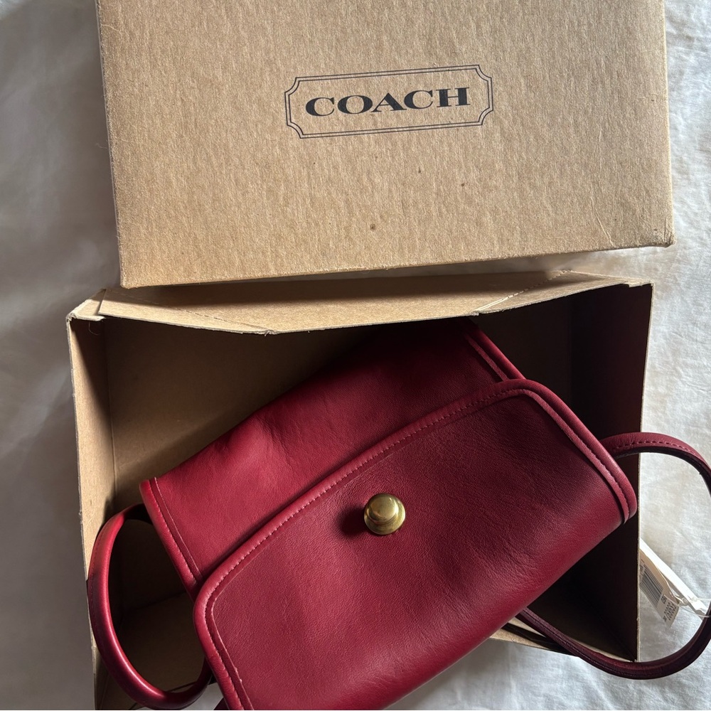 Vintage Coach Chrystie Crossbody Red Leather